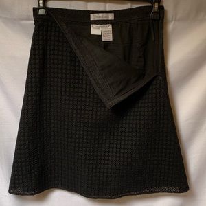 MaxMara Black Eyelet Lace Skirt